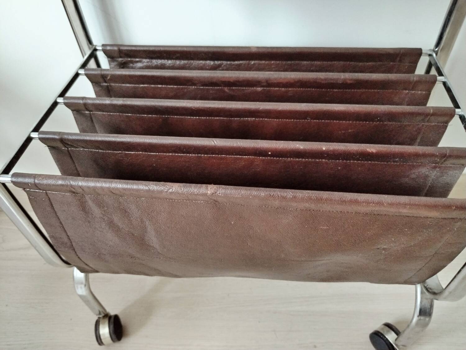 Original magazine holder, Vintage side table