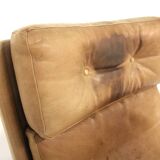 Scandinavian rotating leather armchair, Swivel chair, "Minerva", Torbjørn Afdal, Sweden, 1960