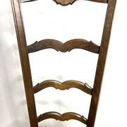 Antique wooden and straw nurse's chair - openwork backrest with bars c