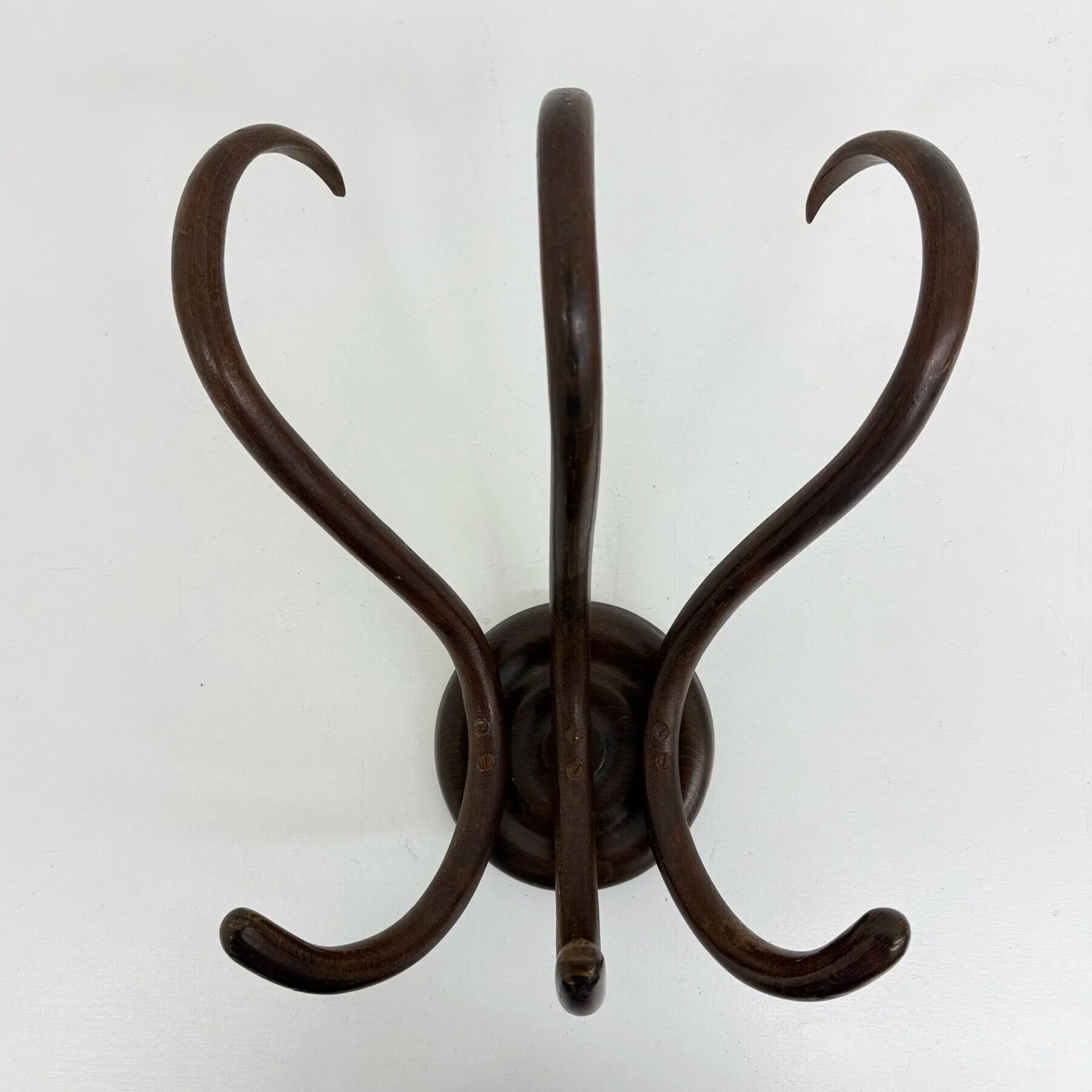 Antique Thonet bentwood wall mounted coat rack, 1930s