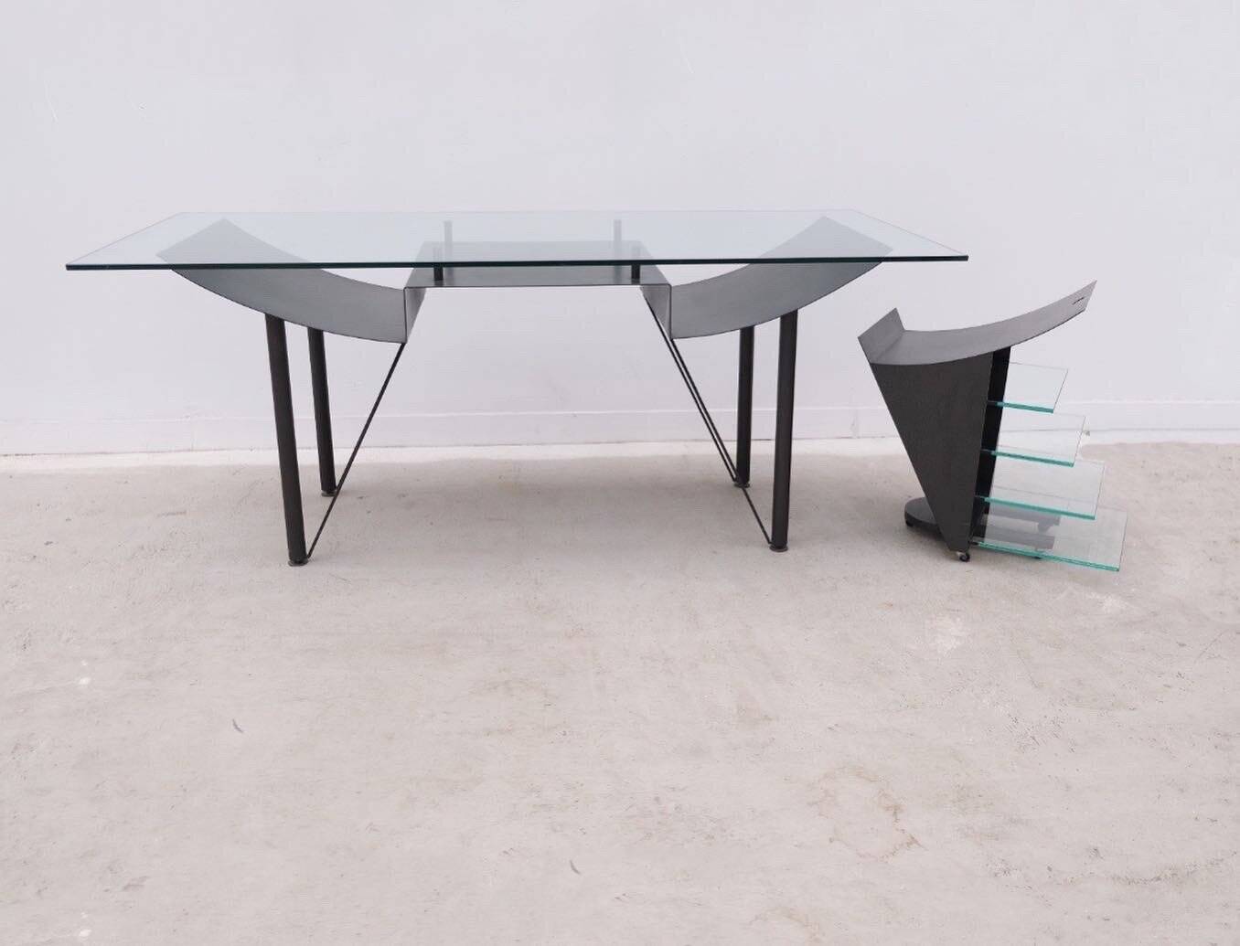Desk and rolling block “007” by Hélène GALDINI for H. GALDINI, 1980