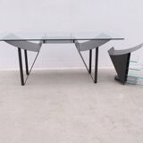 Desk and rolling block “007” by Hélène GALDINI for H. GALDINI, 1980