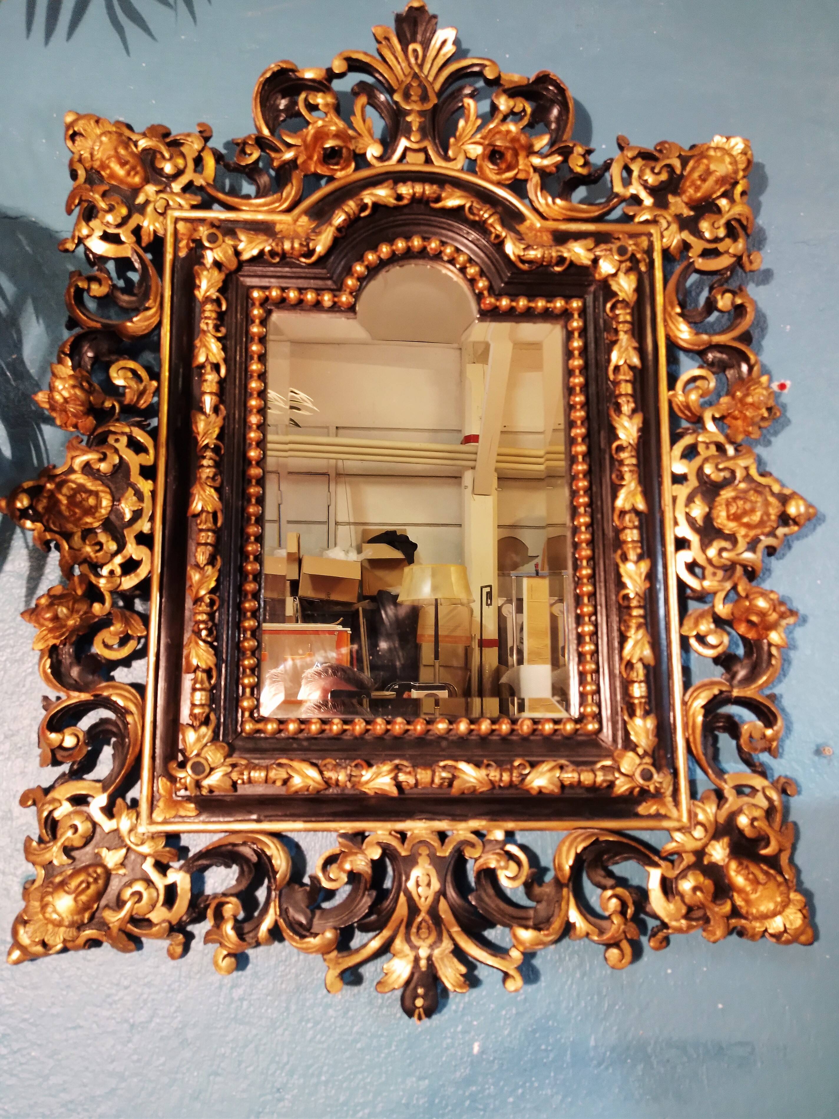 Baroque wall mirror Italy 19th century