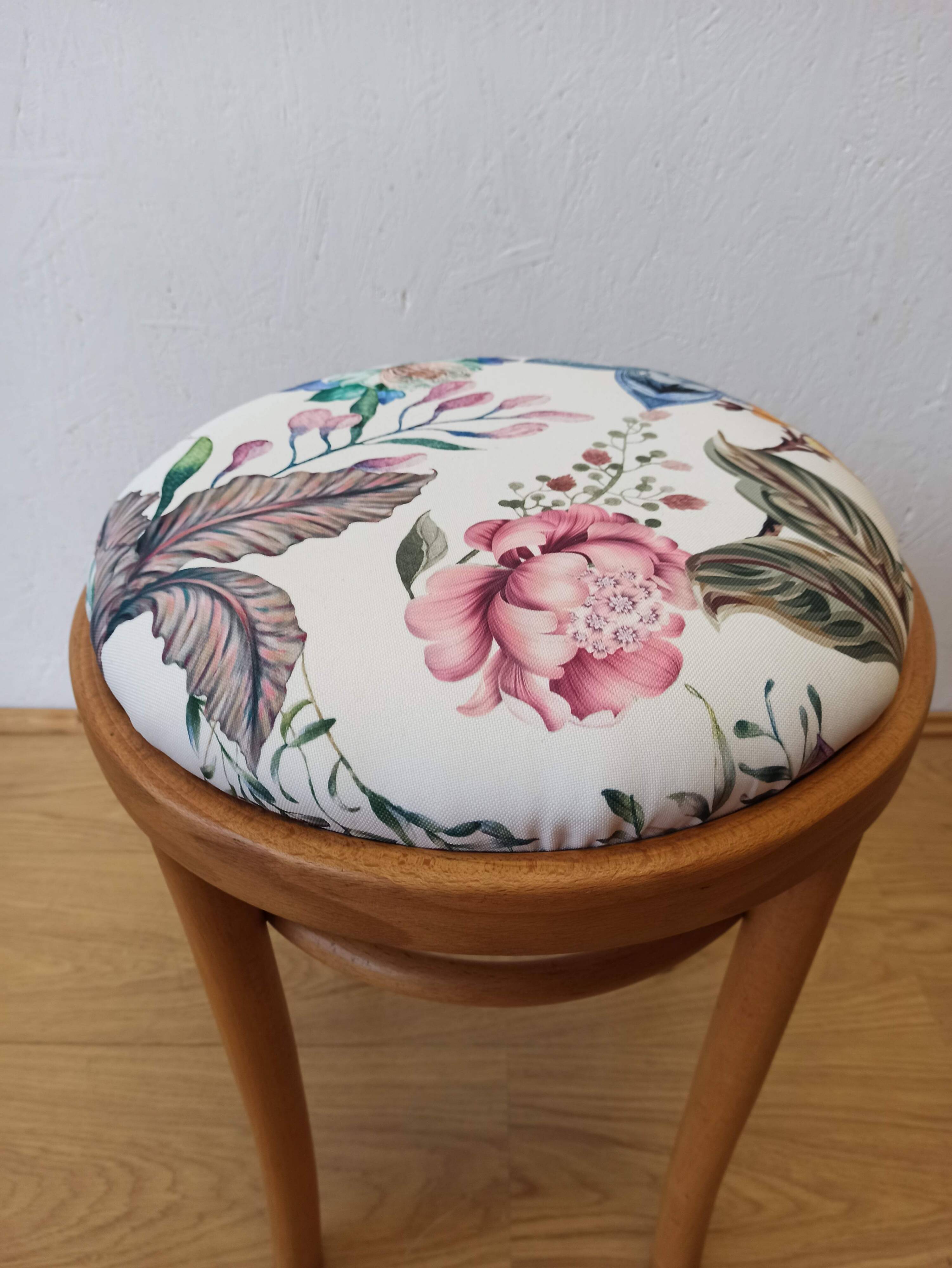 Wooden chair and stool, 1950 .