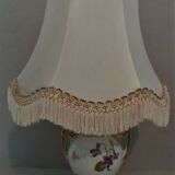 Small porcelain bedside lamp décor violets perfect working condition