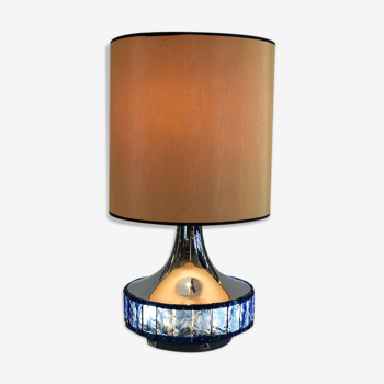 Large Italian Table Lamp with Hammered Glasses, 1970s