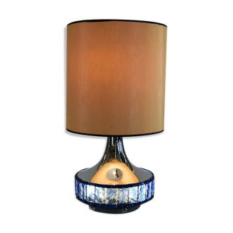 Large Italian Table Lamp with Hammered Glasses, 1970s