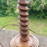 Art Deco turned wood lamp