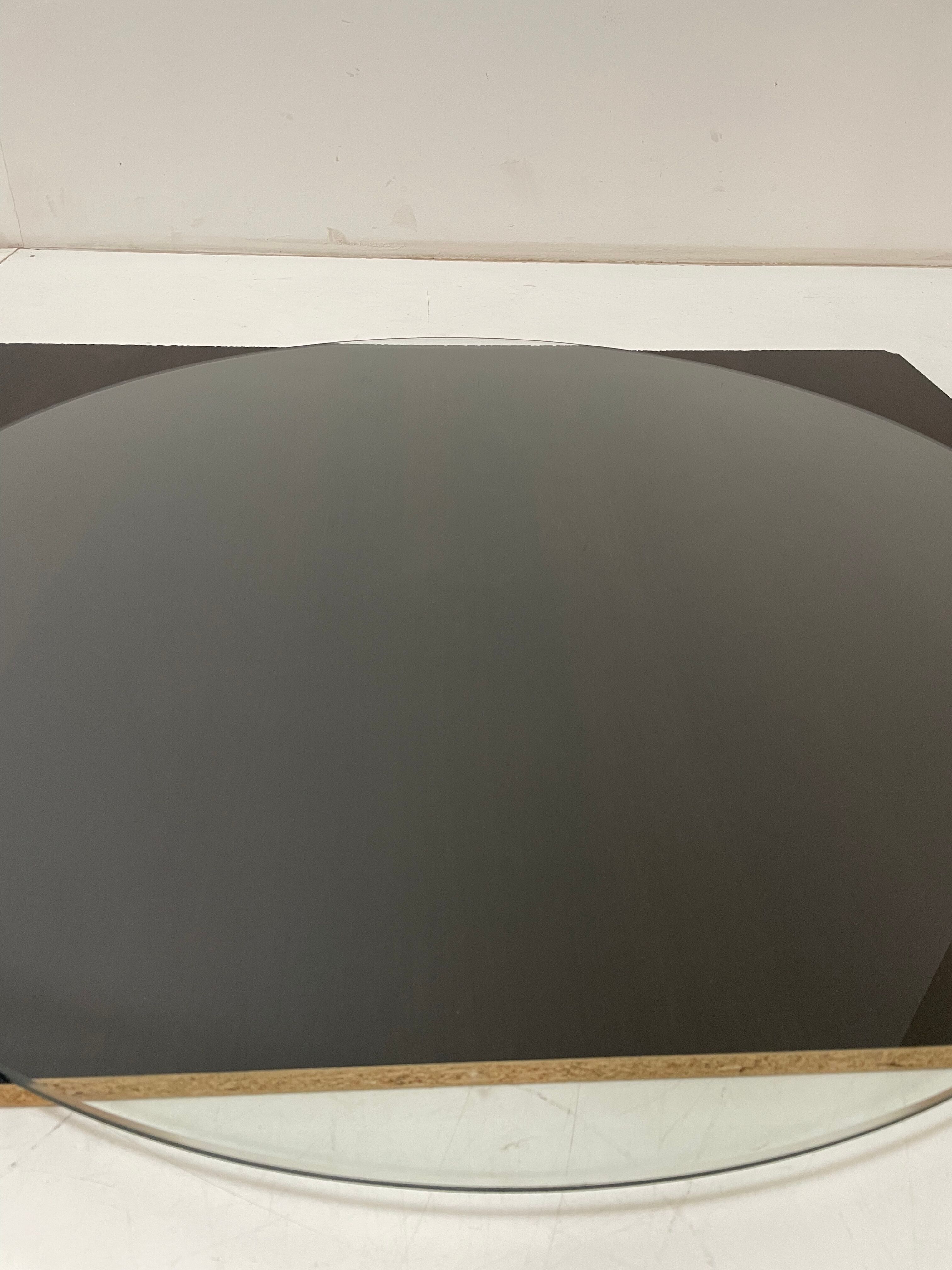 Round dining table chrome and glass / italy, 1980s
