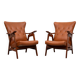 Teak Faux Leather Lounge chairs 1960s Holland