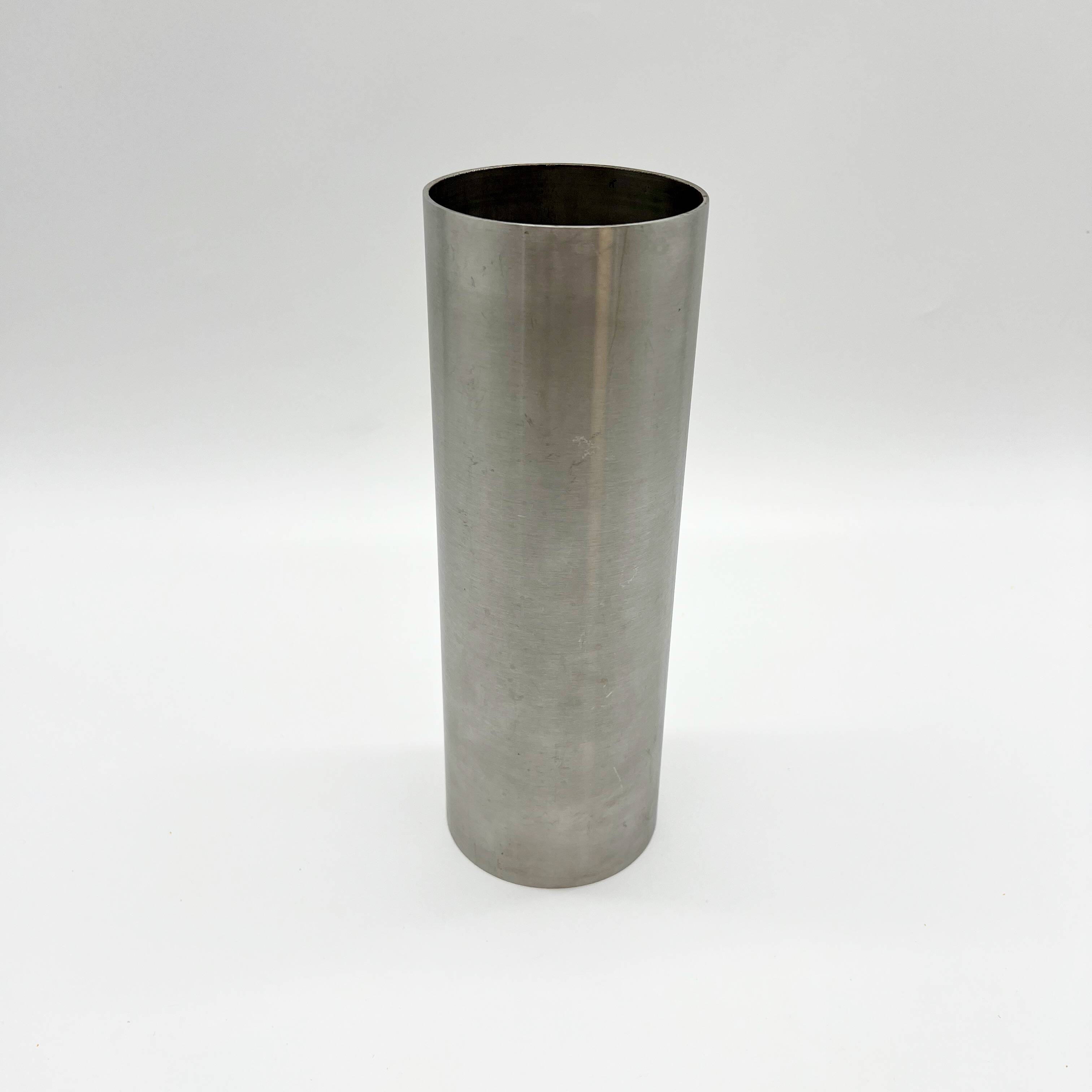 Roll vase / built-in flower stick – brushed aluminum, 1970s