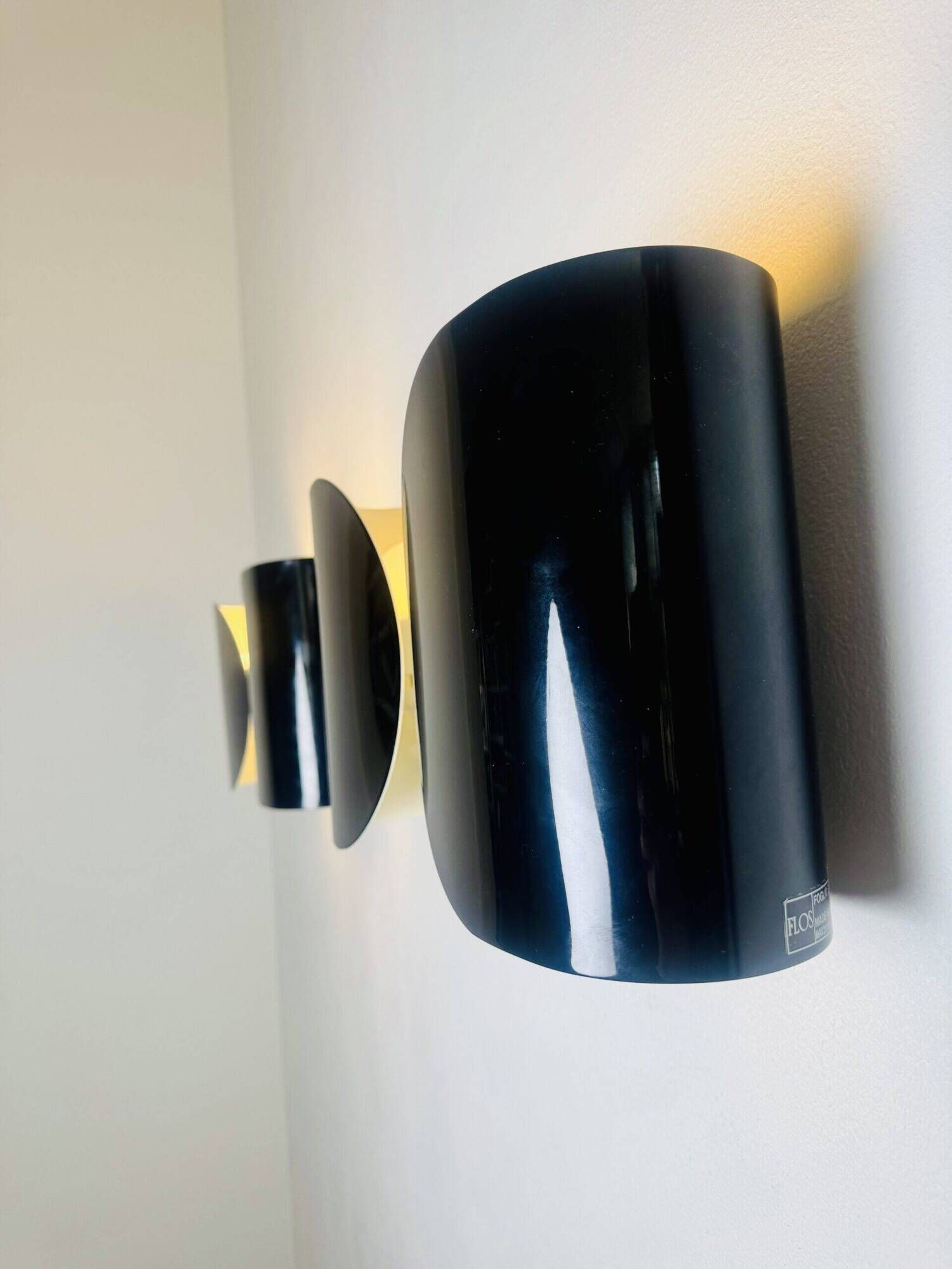 Foglio Wall Lamps In Black And White By Tobia Scarpa For Flos, Italy 1980S