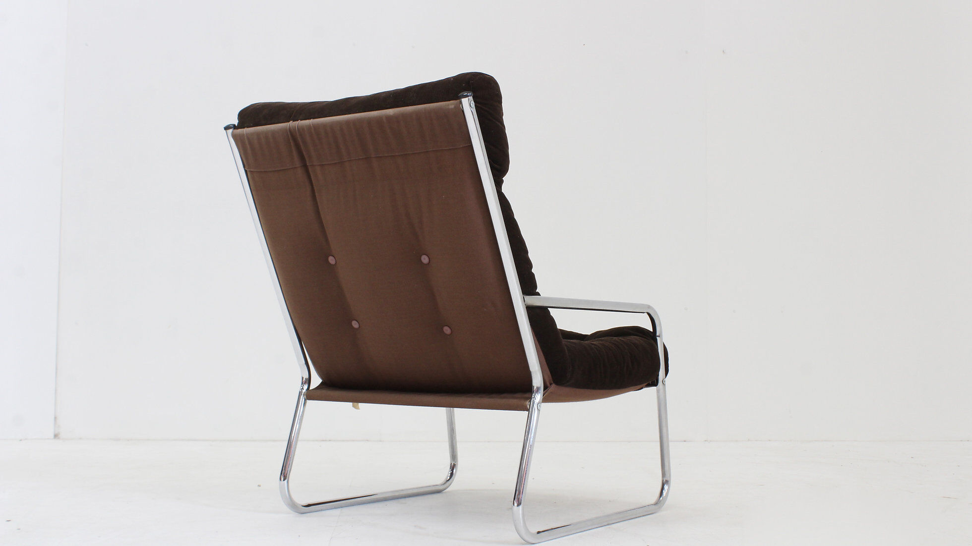Vintage Space Age chrome armchair by Gillis Lundgren 1970s
