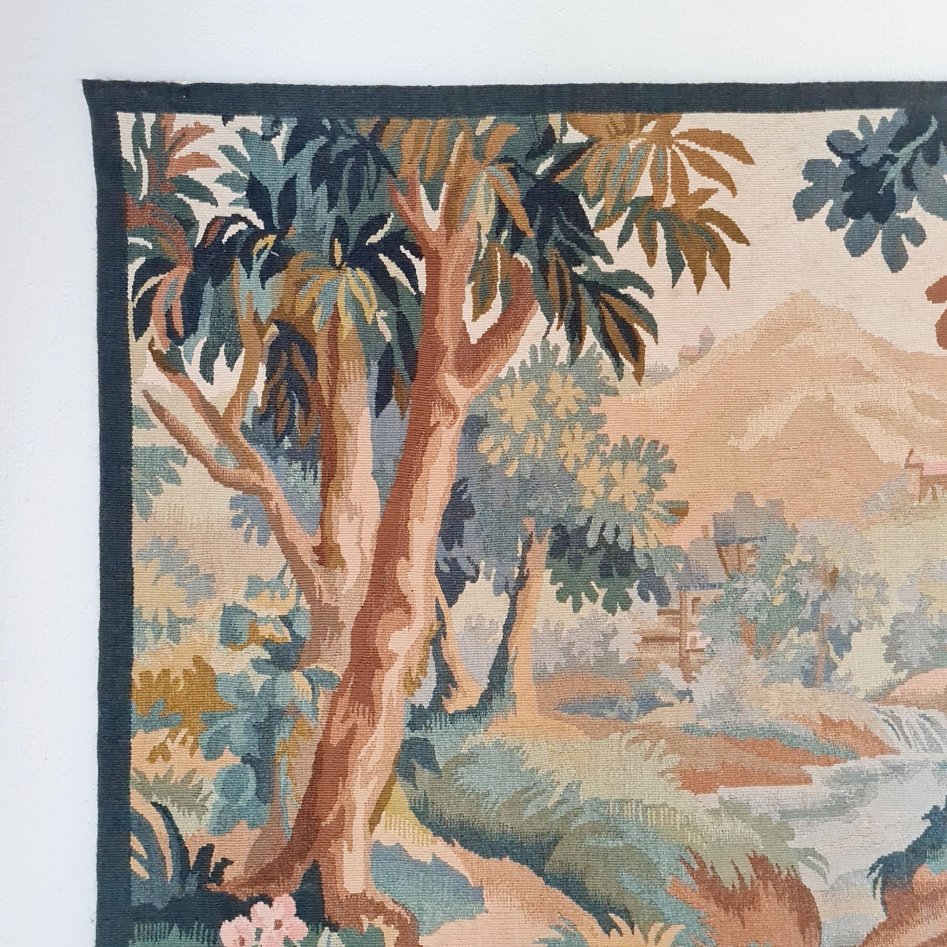 Tapisserie d’Aubusson signée Robert Four – paysage poétique XXe siècle