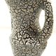 Vase 2 anse céramique vallauris effet volcanique intérieur rouge