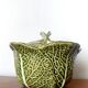 Vintage soup tureen cabbage in faience