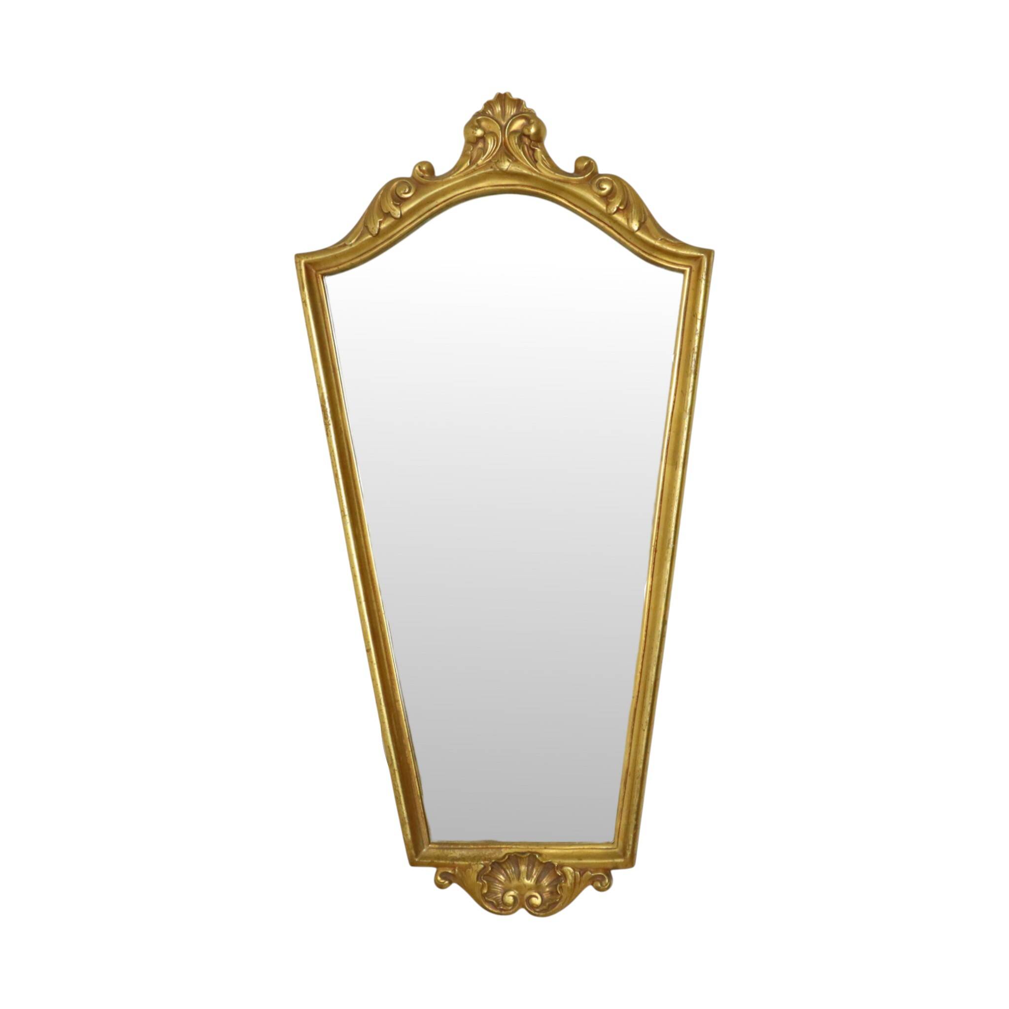 Classic Gold Leaf Mirror Crested Mirror Baroque Style 75cm