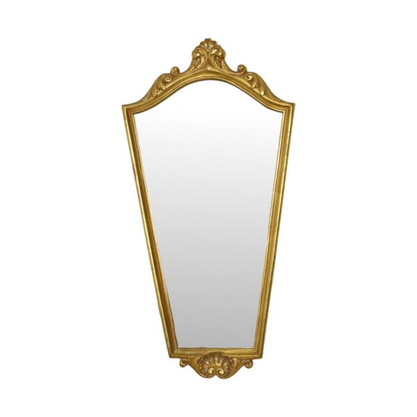 Miroir en feuille d'or classique miroir crêté style baroque 75 cm