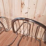 Set of 6 vintage stainless steel rounded chairs