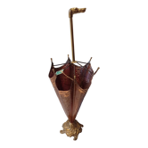 Old copper umbrella holder vintage handle dog head