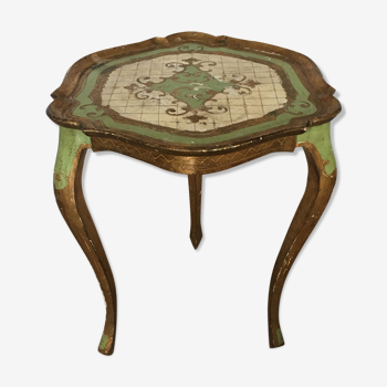 Table tripode ancien en bois style vénitien