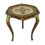 Old wooden tripod table in Venetian style