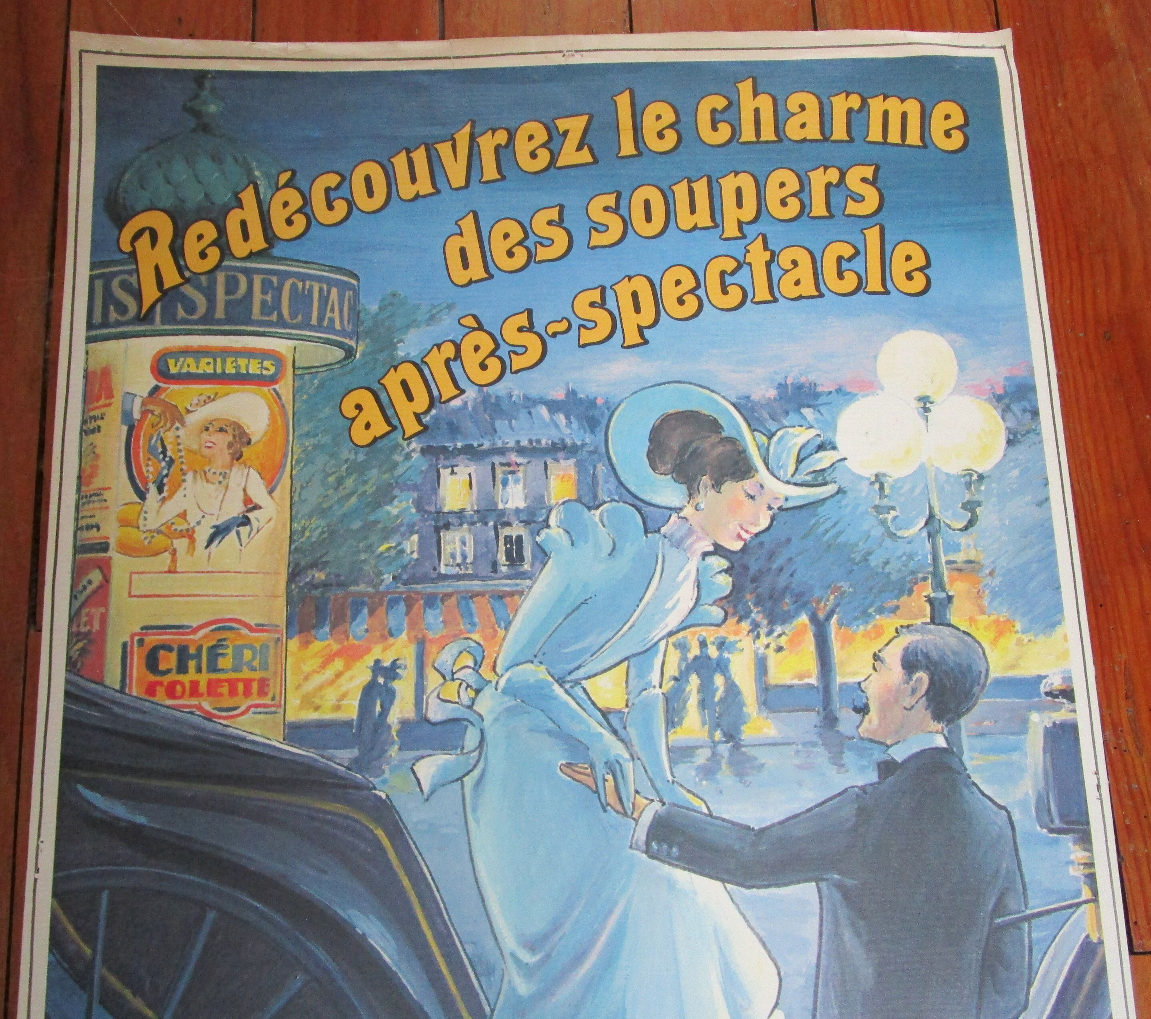 Original poster brasseries flo julien terminus north vaudeville vintage 80s