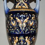 Baluster vase in Gien, renaissance decoration
