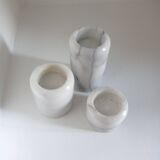 Trio of marble candlesticks