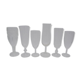 Lot of 6 mismatched champagne flutes