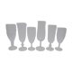 Lot de 6 flûtes à champagne dépareillées