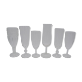 Lot of 6 mismatched champagne flutes