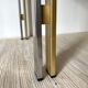 Side table, end of sofa in smoked glass and metal, 70s.