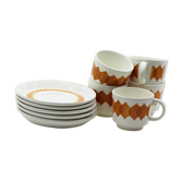 Ensemble tasses orange Digoin