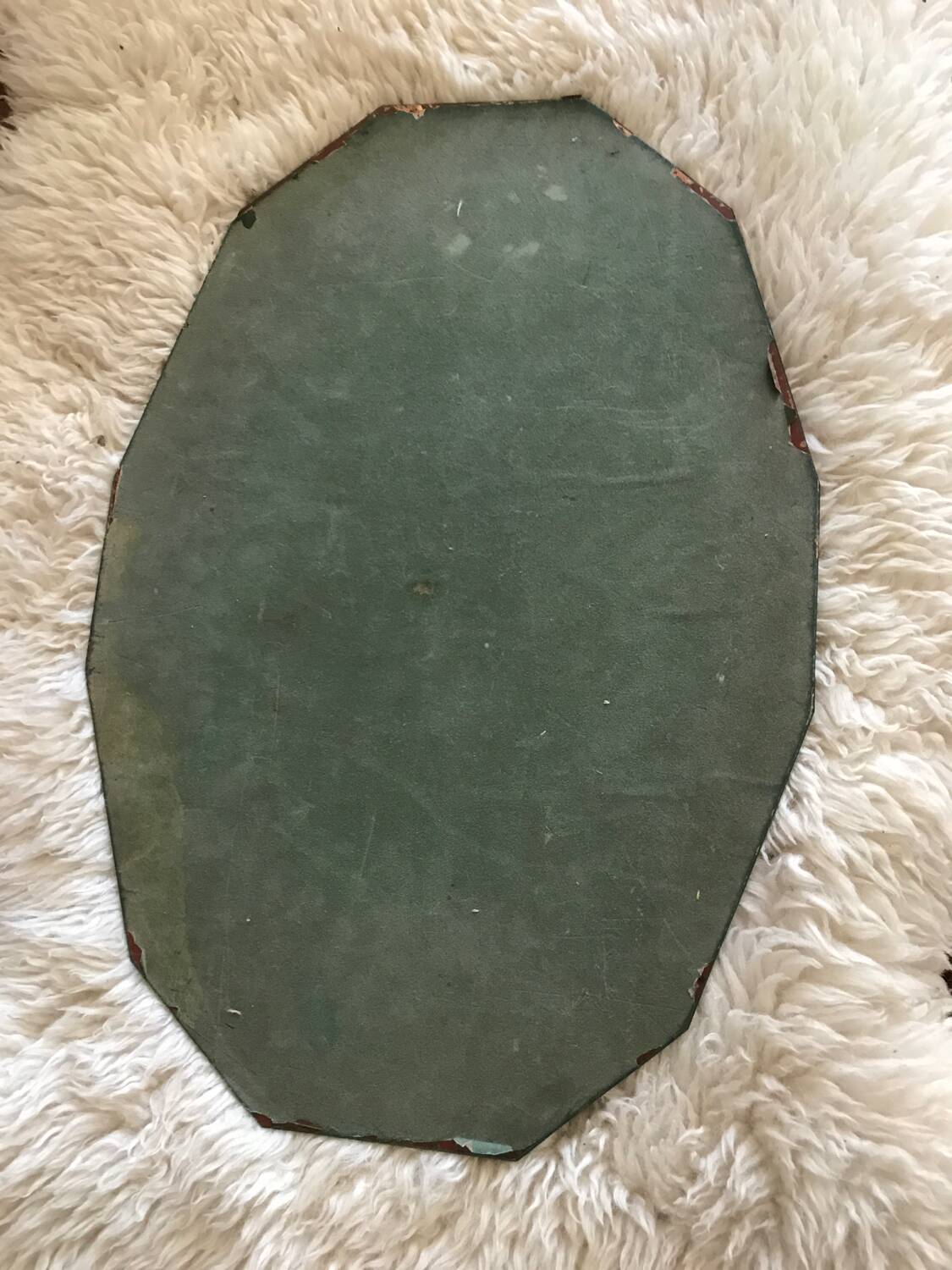 Antique dodecagon art deco beveled mirror