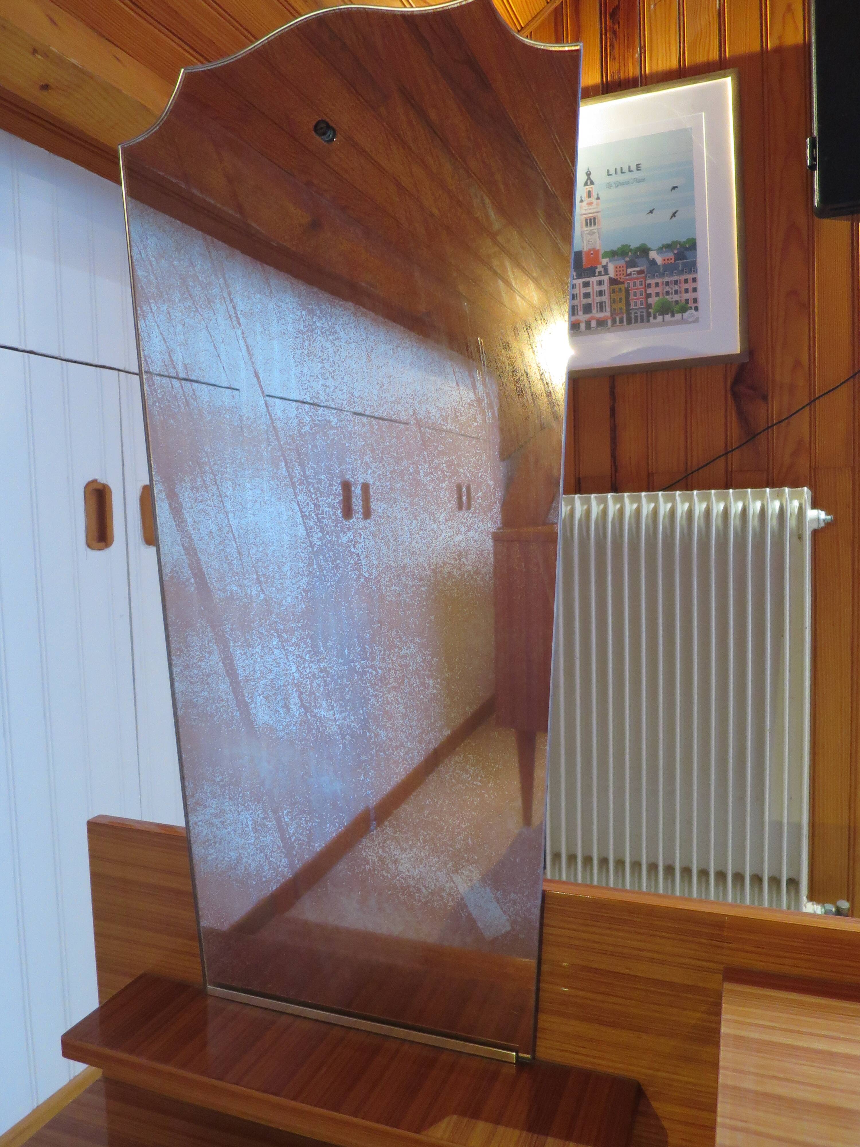Console dressing table - hall furniture - drawer and mirror - 60s - vintage - modernist