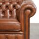 Very spacious 2-seater Chesterfield sofa in cow leather in a English look