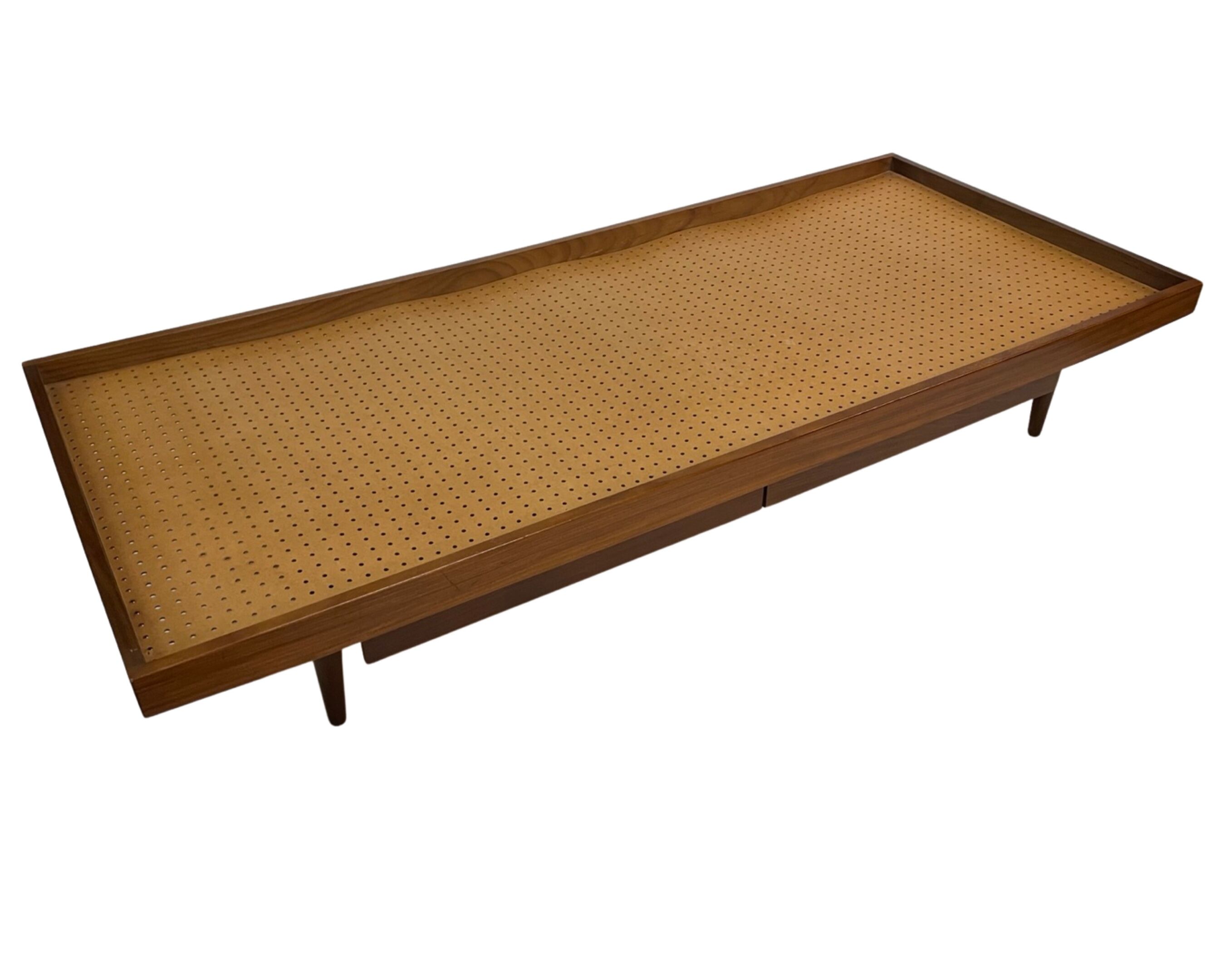 Vintage mid century daybed teak design with drawers