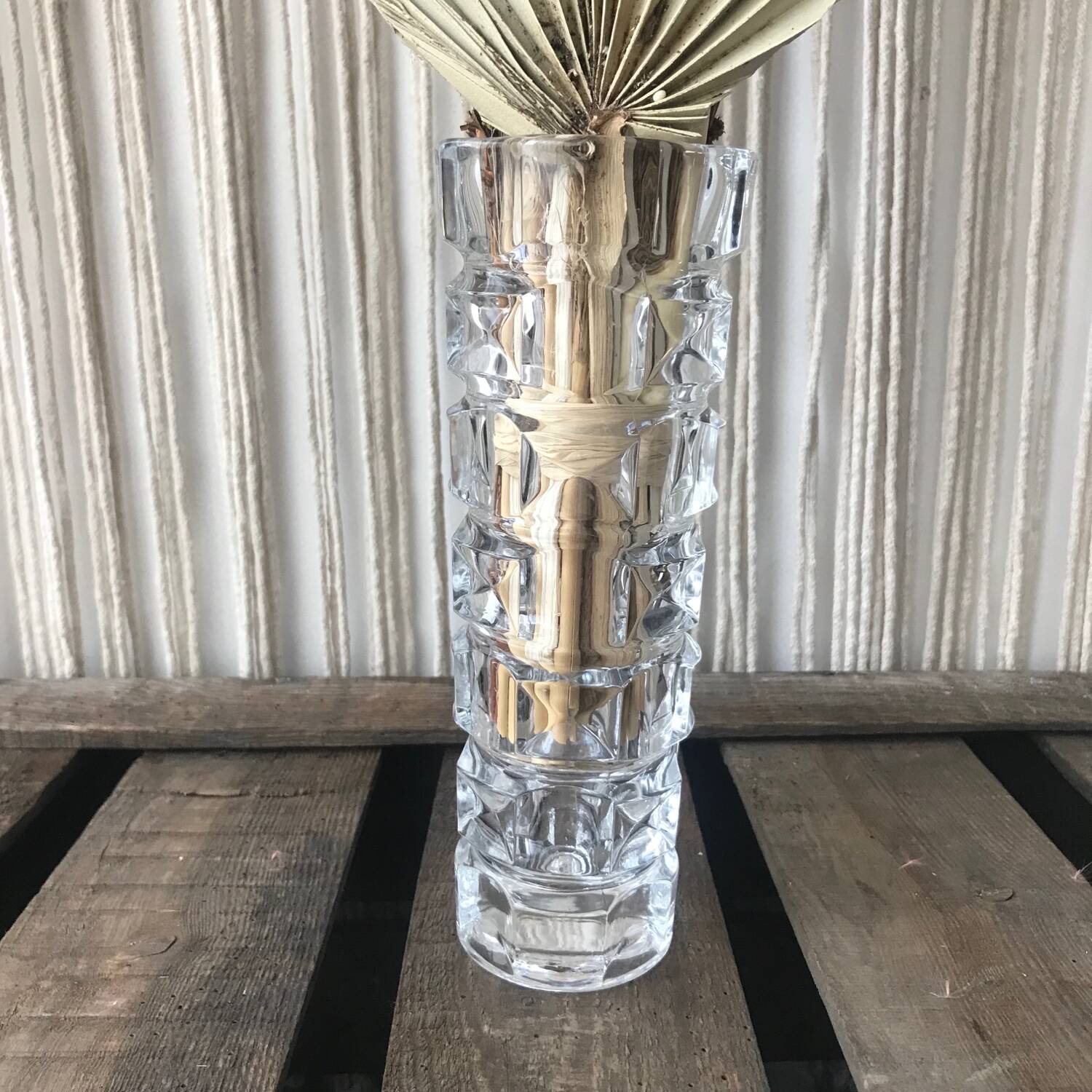 Pressed molded glass vase