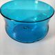 Vintage turquoise blue bubble glass coupe