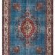 Blue Handmade Persian Vintage Rug 274x370 cm