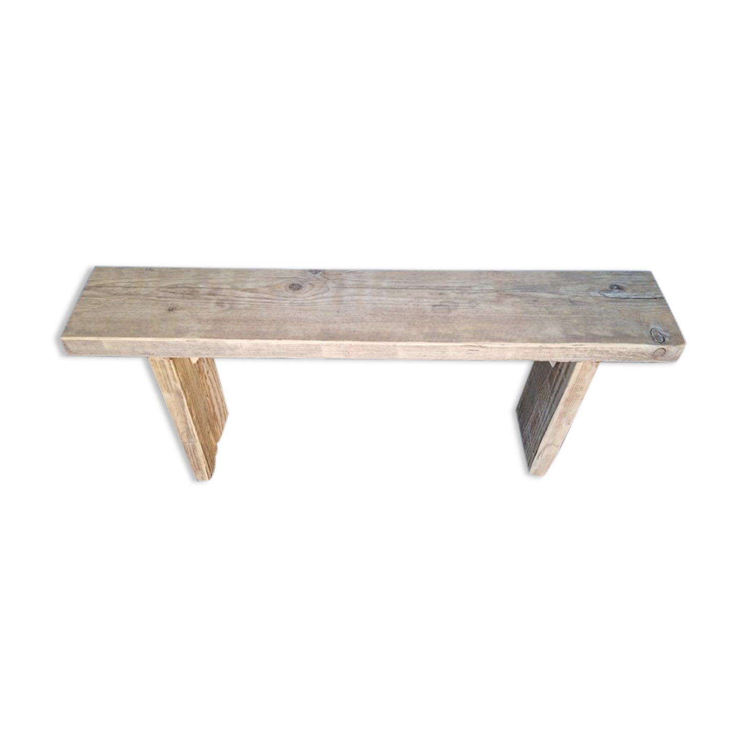 Natural old solid wood bench 120 cm