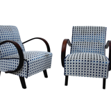 A pair of Art Deco armchairs from the 1930s. Armchairs designed by J. Halabala.