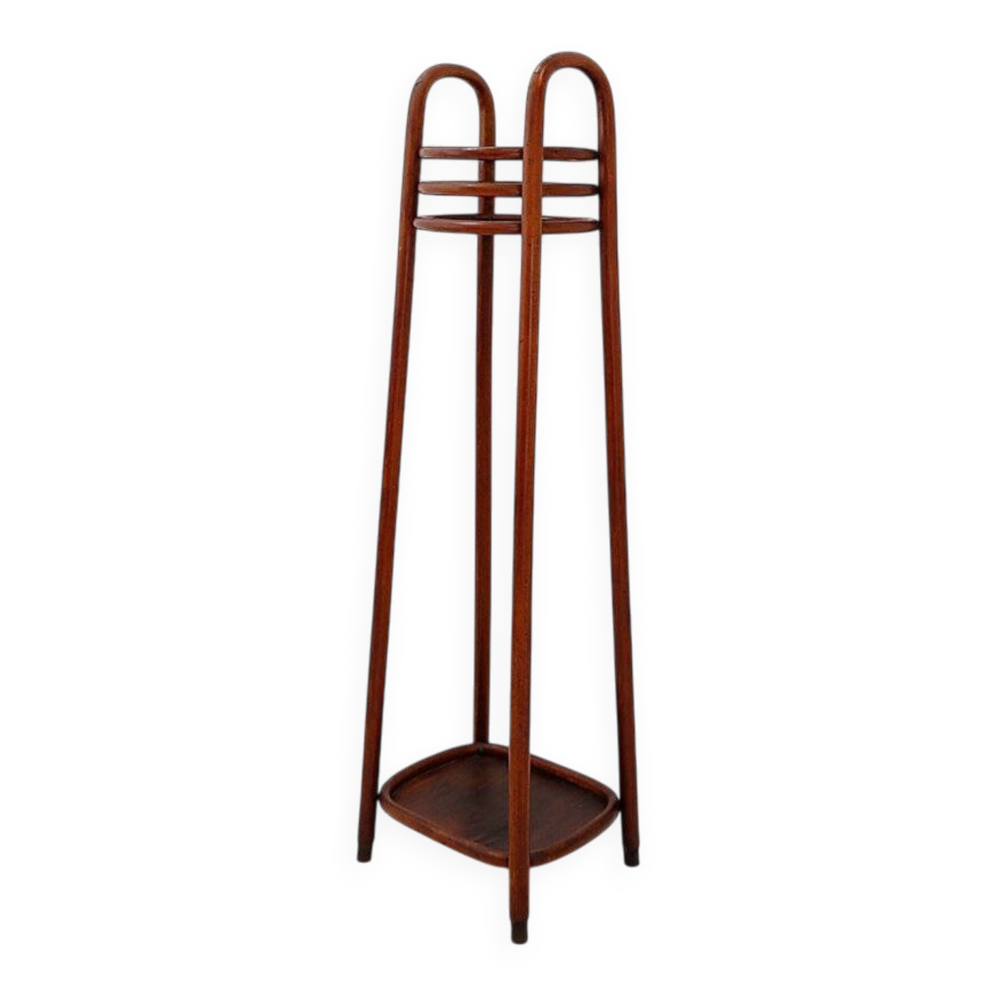 Curved wooden pedestal base - plant stand attributed to Jacob & Josef Kohn, 1890s