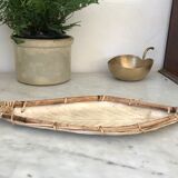 Mother-of-pearl and rattan trinket bowl