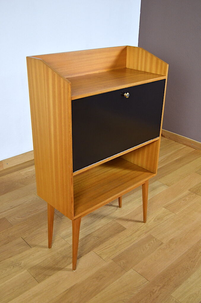 Blond & feet compass 1960 mahogany Vintage Secretary