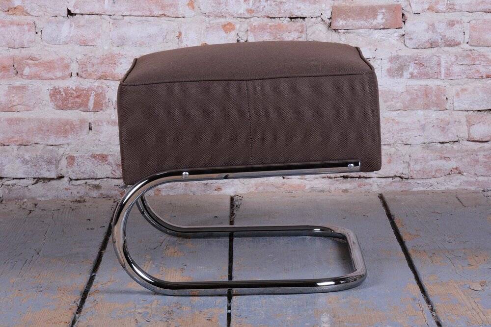 Bauhaus Stool in Chrome and Steel by Robert Slezák, Czech, 1930s