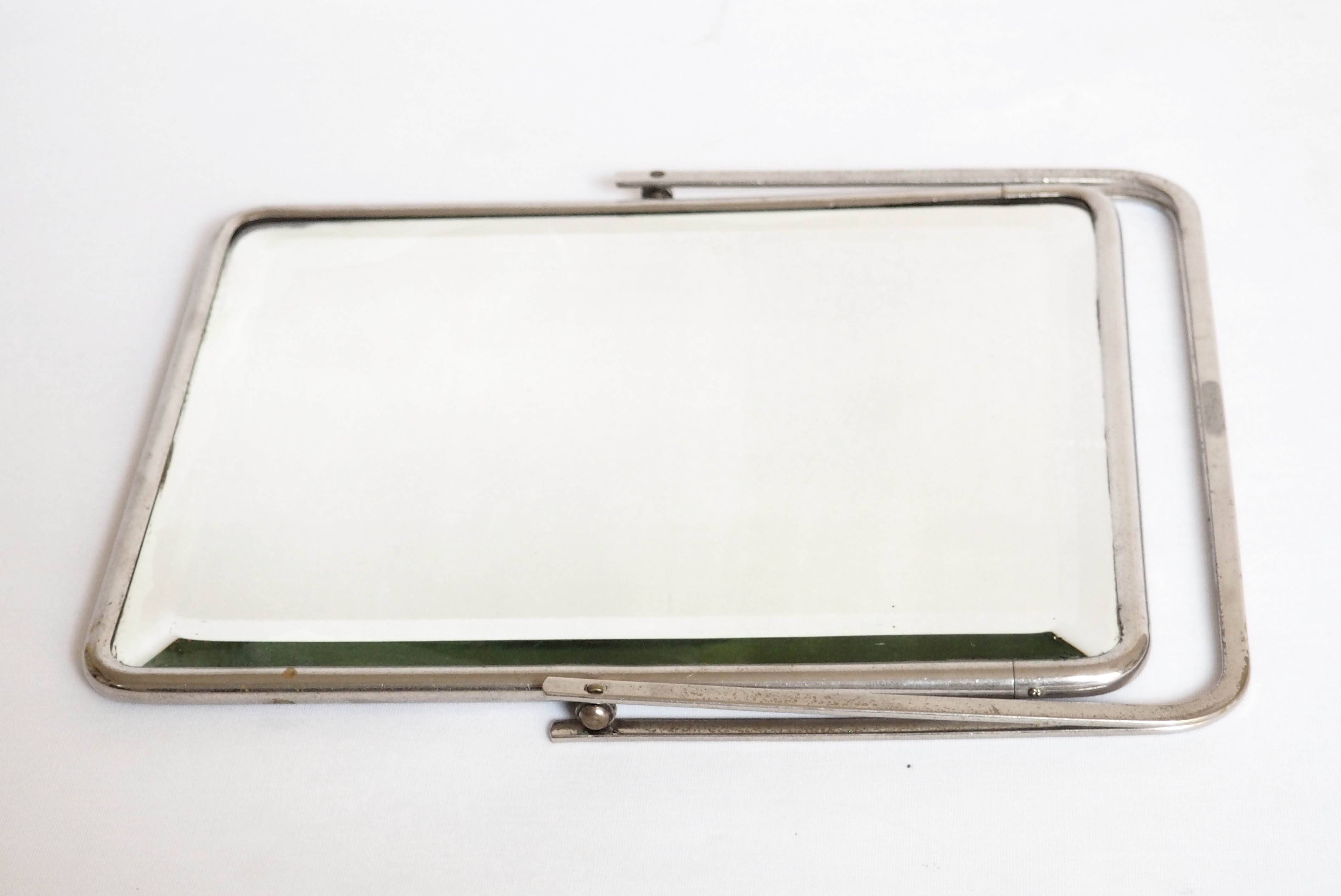 Double and beveled psyche mirror