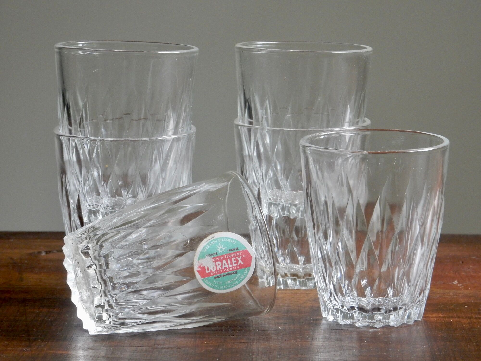 6 verres à eau de cantine Duralex fabriqués en France