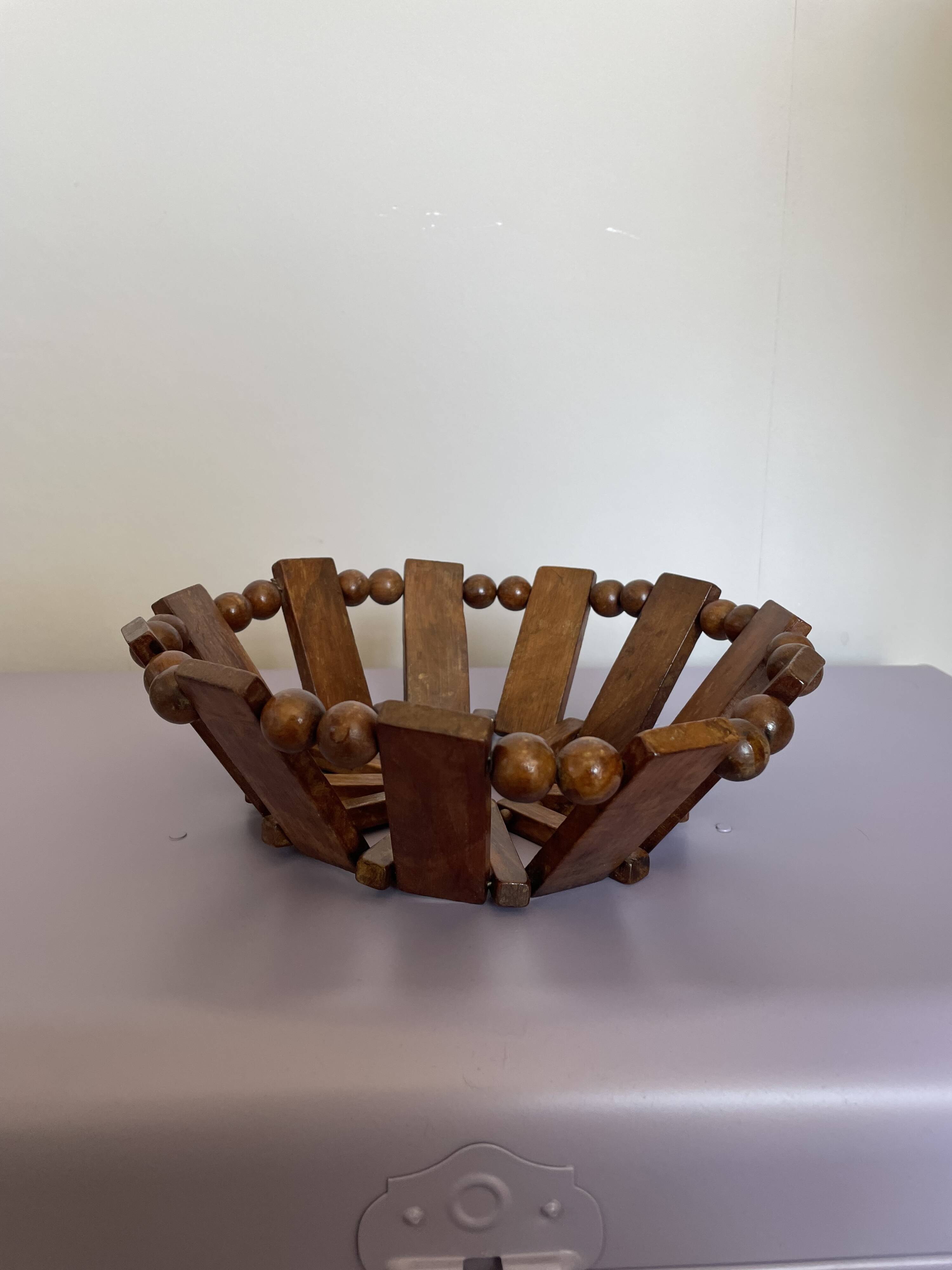 Teak fruit basket